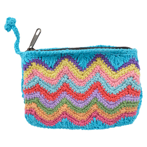 Blue Cotton Thread Coin Purse. - craze-trade-limited