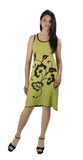 Ladies Green Front Embroidery Dress. - TATTOPANI