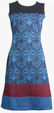 Damask Pattern Print Designed Sleeveless Dress. - craze-trade-limited