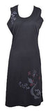 Ladies Sleeveless Evening Dress With Floral Embroidery. - TATTOPANI