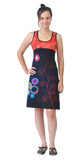 Spiral Embroidery & Circle Patch Sleeveless Dress. - craze-trade-limited