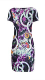 Abstract Printed Short Sleeved Dress. - craze-trade-limited