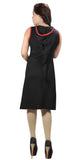 Ladies Sleeveless Dress With Hood And Patch Design. - TATTOPANI