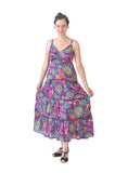 Strap Maxi Dress With Multicolored Pattern. - TATTOPANI