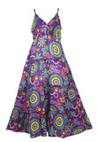 Strap Maxi Dress With Multicolored Pattern. - TATTOPANI