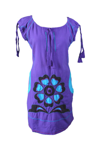 Half Sleeved Dress With Embroid