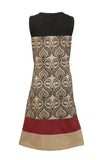 Damask Pattern Print Designed Sleeveless Dress. - craze-trade-limited