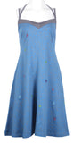 Ladies Summer Slip Dress With Flower Pattern Print. - TATTOPANI