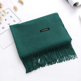 Luxury Solid Women Scarf Winter Cashmere Pashmina Shawls Warm Lady Blanket Wraps Bufanda Scarves Tassel Neck Echarpe 2020